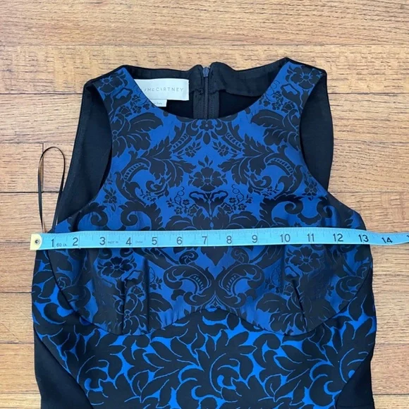 EUC Stella McCartney Blue Floral Patterned Wool Dress Sz 40 Made in Italy - Picture 5 of 9